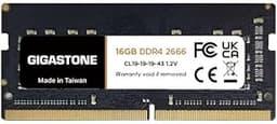 【DDR4 RAM Laptop Only】 GIGASTONE 16GB DDR4 2666MHz (2400MHz or 2133MHz) PC4-21300 (PC4-19200/17000) CL19 1.2V SODIMM 260 Pin Unbuffered Non ECC High Performance Notebook Memory Upgrade