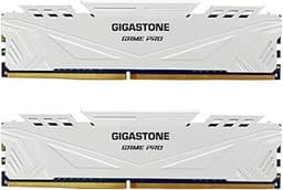 【DDR4 RAM】 GIGASTONE Game PRO 32GB Kit (2x16GB) DDR4 3200MHz PC4-25600 CL 16-18-18-40 Intel XMP 2.0 AMD Ryzen 1.35V UDIMM 288 Pin Unbuffered Non ECC High Performance Gaming Desktop Memory - White