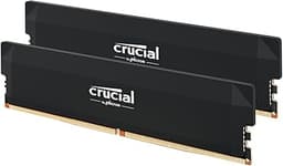 Crucial Pro DDR5 RAM 64GB Kit (2x32GB) 6400MHz CL40, Overclocking Desktop Gaming Memory, Intel XMP 3.0 & AMD Expo Compatible – Black CP2K32G64C40U5B
