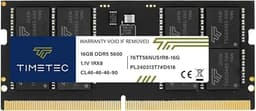 Timetec 16GB DDR5 5600MHz PC5-44800 Unbuffered Non-ECC 1.1V CL46 1Rx8 Single Rank 262Pin SODIMM Laptop Memory RAM Module Upgrade