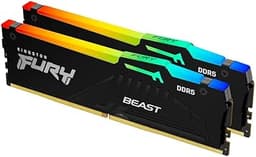 Kingston Fury Beast 64GB (2x32GB) 5600MT/s DDR5 CL36 RGB Desktop Memory Kit of 2 | Infrared Syncing | AMD Expo | KF556C36BBEAK2-64