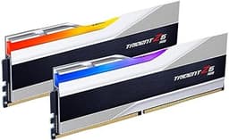G.SKILL Trident Z5 RGB Series (Intel XMP 3.0 & AMD Expo) DDR5 RAM 32GB (2X 16GB) 6000MT/s CL36-36-36-96 1.35V Desktop Computer Memory U-DIMM - Metallic Silver (F5-6000J3636F16GA2-TZ5RS)