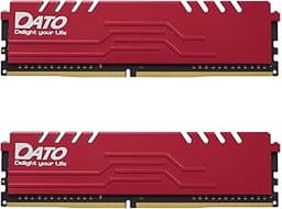DATO 32GB RAM (16GBx2), DDR4 3200MHz with Heatsink, PC4-25600 CL16 1.35V 288-Pin Non-ECC UDIMM, Desktop Memory Module for Gaming, Extreme Red