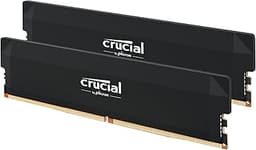 Crucial Pro DDR5 RAM 64GB Kit (2x32GB) 6000MHz CL40, Overclocking Desktop Gaming Memory, Intel XMP 3.0 & AMD Expo Compatible – Black CP2K32G60C40U5B