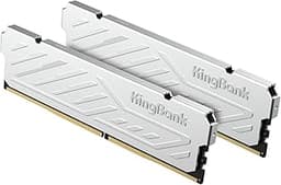 KingBank Computer Desktop Memory Ram DDR4 32GB(2x16GB) 3200MHZ CL16 1.35V XMP2.0 Overclocking with Heatsink for PC Gaming/Office/PS,Silver