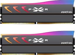 Silicon Power DDR5 32GB (2x16GB) Storm RGB 6000MT/s (PC5-48000) 288-pin CL36 1.35V UDIMM Desktop Memory Module RAM SU032GXLWU60CFDKSN Gray