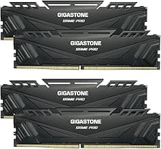 【DDR4 RAM】 GIGASTONE Game PRO 64GB Kit (4x16GB) DDR4 3200MHz PC4-25600 CL 16-18-18-40 Intel XMP 2.0 AMD Ryzen 1.35V UDIMM 288 Pin Unbuffered Non ECC High Performance Gaming Desktop Memory - Black