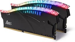 DATO DDR4 RAM 16GB (8GBx2) Memory with RGB Heatsink 3200MHz CL16 1.35V XMP PC4-25600 288 Pin Non-ECC UDIMM Desktop Memory Module for Gaming | ARES Armor Lite, Black