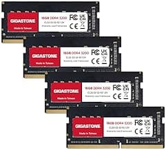 【DDR4 RAM Laptop Only】 GIGASTONE 64GB Kit (4x16GB) DDR4 3200MHz (2933MHz or 2666MHz) PC4-25600 (PC4-23400, 21300) CL22 1.2V SODIMM 260 Pin Unbuffered Non ECC High Performance Notebook Memory Upgrade