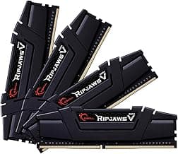 G.SKILL RipjawsV Series DDR4 RAM (XMP) 64GB (4x16GB) 3200MT/s CL16-18-18-38 1.35V Intel AMD Desktop Computer Memory U-DIMM - Black (F4-3200C16Q-64GVK)