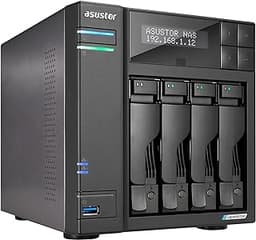Asustor Lockerstor 4 Gen2 - AS6704T | 4-Bay NAS, Quad-Core 2.0GHz Processor, 4 M.2 NVMe Slots (PCIe 3.0), Dual 2.5GbE, Expandable to 10GbE, 4GB DDR4 RAM, (No Drive)