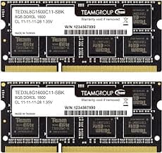 TEAMGROUP Elite DDR3L 16GB Kit (2 x 8GB) 1600MHz PC3-12800 CL11 Unbuffered Non-ECC 1.35V SODIMM 204-Pin Laptop Notebook PC Computer Memory Module Ram Upgrade - TED3L16G1600C11DC-S01