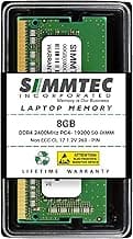 Simmtec RAM 8GB DDR4 2400MHz SODIMM PC4-19200 (PC4-2400T) CL17 1.2V Non-ECC SO-DIMM 260 Pin - Laptop, Notebook & AIO Computer Memory Upgrade Module