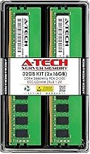 A-Tech Server 32GB Kit (2x16GB) DDR4 2666MHz PC4-21300 ECC UDIMM 2Rx8 Dual Rank 1.2V ECC Unbuffered DIMM 288-Pin Server & Workstation RAM Memory Upgrade Modules (A-Tech Enterprise Series)