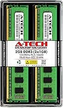 A-Tech 2GB DDR3 1333MHz Desktop Memory Kit (2 x 1GB) PC3-10600 Non-ECC Unbuffered DIMM 240-Pin 1Rx8 1.5V Single Rank Computer RAM Upgrade Sticks