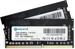 Skyerd 64GB Kit DDR4 RAM (2x32GB) 2RX8 3200MHz(2933MHz or 2666MHz) PC4-25600 (PC4-23400, 21300) CL22 Unbuffered Non-ECC 1.2V SODIMM 260 Pin for Intel and AMD Laptop AIO Memory Upgrade