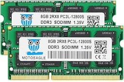 8GB DDR3 DDR3L-1600 SODIMM, 16GB Kit (2x8GB) PC3L-12800S RAM 1600 Mhz, Motoeagle 2RX8 1.35V Dual Rank Module Chips Upgrade for Laptop