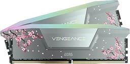 Vengeance RGB DDR5 RAM 32GB (2x16GB) 6000MHz CL30-36-36-76 1.40V AMD Expo Intel XMP 3.0 Computer Memory – Grey (Cherry Blossom) (CMH32GX5M2B6000Z30CB)