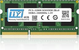 LIYI 4GB DDR3 DRAM 1600MHz PC3-12800 PC3-12800S CL11 SODIMM 204 Pin 1.5V 2Rx8 Non-ECC Unbuffered Laptop Notebook Computer SO-DIMM Memory DDR3 RAM Module Upgrade