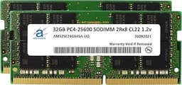Adamanta 64GB (2x32GB) DDR4 3200MHz (or 2933MHz or 2666MHz) PC4-25600 SODIMM 2Rx8 CL22 1.2v Non-ECC Unbuffered Notebook Gaming Laptop Memory Upgrade RAM