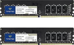 Timetec 16GB KIT (2x8GB) DDR4 2666MHz (PC4-2666V) PC4-21300 UDIMM Desktop RAM – 288-Pin 1.2V CL19 Non-ECC Unbuffered DIMM Memory Module Upgrade