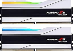 Trident Z5 Neo RGB Series DDR5 RAM (AMD Expo) 32GB (2x16GB) 6400MT/s CL32-39-39-102 1.40V Desktop Computer Memory U-DIMM - Matte White (F5-6400J3239G16GX2-TZ5NRW)