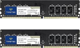Timetec Elite 32GB KIT (2x16GB) DDR4 2666MHz (PC4-2666V) PC4-21300 UDIMM Desktop RAM – 288-Pin 1.2V CL19 Non-ECC Unbuffered DIMM Memory Module Upgrade