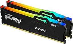 Kingston Fury Beast RGB 32GB (2x16GB) 5600MT/s DDR5 CL36 Desktop Memory Kit of 2 | Infrared Sync Technology | AMD Expo | KF556C36BBEAK2-32