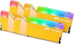 TOUGHRAM RGB DDR4 3600MHz 16GB (8GB x 2) 16.8 Million Color RGB Alexa/Razer Chroma/5V Motherboard Syncable RGB Memory- Metallic Gold (RG26D408GX2-3600C18A)