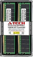 A-Tech 128GB Kit (2x64GB) DDR5 4800MHz PC5-38400 ECC RDIMM 2Rx4 (EC8 10x4) Dual Rank 1.1V ECC Registered DIMM 288-Pin Server RAM Memory Upgrade Modules (A-Tech Enterprise Series)