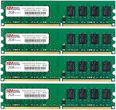 DDR2 800, PC2-6400, DDR2 8GB Kit (4x2GB) DDR2-800 Udimm DDR2 RAM 2Rx8 240-pin Dimm Memory RAM for Desktop Computer