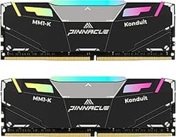 Timetec Pinnacle Konduit RGB DDR4 3200MHz PC4-25600 CL16-18-18-38 XMP2.0 Overclocking 1.35V Compatible for AMD and Intel Desktop Gaming PC Memory Module RAM (RGB Black, 16GB KIT(2x8GB))
