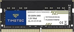 Timetec 8GB DDR4 2400MHz (PC4-2400T) PC4-19200 SODIMM Laptop RAM – 260-Pin 1.2V CL17 Non-ECC Unbuffered Memory Module for Laptop, Notebook, Mini PC, All-in-One
