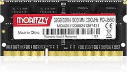 32GB DDR4 RAM 3200MHz PC4-25600 CL22 Laptop Memory SODIMM, 260-Pin 1.2V 2Rx8 Dual Rank Non-ECC Unbuffered Laptop Notebook RAM Upgrade - Black