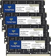 Timetec 128GB KIT(4x32GB) DDR4 3200MHz PC4-25600 Non-ECC Unbuffered 1.2V CL22 2Rx8 Dual Rank 260 Pin SODIMM Compatible with AMD and Intel Gaming Laptop Notebook PC Computer Memory RAM Module Upgrade