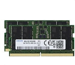 Samsung 32GB (2x16GB) DDR5 4800MHz PC5-38400 SODIMM 1Rx8 Single Rank CL40 1.1v 262pin Non-ECC M425R2GA3BB0-CQK Laptop Notebook RAM Memory Upgrade