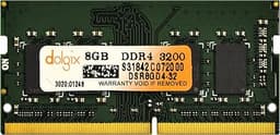 DOLGIX 8GB Single DDR4 3200(PC4-25600) X8 Unbuffered SODIMM 260-Pin Laptop Memory