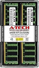 A-Tech 64GB Kit (2x32GB) DDR4 2400MHz PC4-19200 ECC LRDIMM 4Rx4 Quad Rank 1.2V Load Reduced DIMM 288-Pin Server RAM Memory Upgrade Modules (A-Tech Enterprise Series)