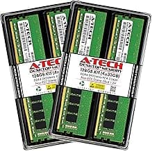 A-Tech 128GB Kit (4x32GB) DDR4 2933MHz PC4-23400 (PC4-2933Y) CL21 UDIMM 2Rx8 1.2V Non-ECC DIMM 288-Pin Desktop Computer RAM Memory Upgrade Modules