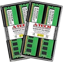 64GB Kit (4x16GB) RAM for QNAP TVS-h1688X NAS | DDR4 2666MHz PC4-21300 ECC-UDIMM 2Rx8 1.2V 288-Pin ECC Unbuffered DIMM Memory Upgrade