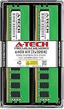 A-Tech 64GB Kit (2x32GB) RAM for Dell PowerEdge R250, R350, T150, T350 | DDR4 3200MHz PC4-25600 ECC-UDIMM 2Rx8 ECC Unbuffered Server Memory Upgrade