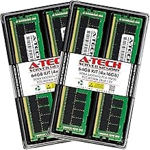 A-Tech 64GB Kit (4x16GB) DDR4 2400MHz PC4-19200 ECC RDIMM 2Rx4 Dual Rank 1.2V ECC Registered DIMM 288-Pin Server & Workstation RAM Memory Upgrade Modules (A-Tech Enterprise Series)