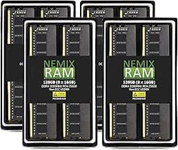 NEMIX RAM 128GB (8X16GB) DDR4 3200MHZ PC4-25600 2Rx8 1.2V CL22 288-PIN Non-ECC Unbuffered UDIMM Desktop PC Memory KIT