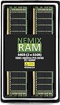 NEMIX RAM 64GB (2X32GB) DDR5 4800MHZ PC5-38400 1Rx4 1.1V CL40 288-PIN ECC RDIMM Registered Server Memory KIT Compatible with HP Z4 G5 Workstation