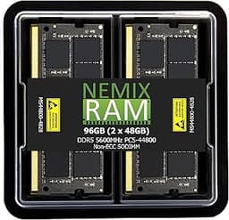 NEMIX RAM 96GB (2X48GB) DDR5 5600MHz PC5-44800 2Rx8 1.1V CL46 262-PIN Non-ECC SODIMM Laptop PC Memory KIT