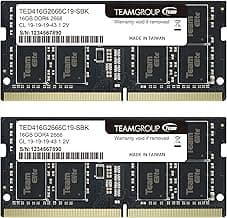 Elite DDR4 32GB Kit (2 x 16GB) 2666MHz PC4-21300 CL19 Unbuffered Non-ECC 1.2V SODIMM 260-Pin Laptop Notebook PC Computer Memory Module Ram Upgrade - TED432G2666C19DC-S01
