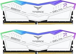 T-Force Delta RGB DDR5 Ram 32GB (2x16GB) 6000MHz PC5-48000 CL38 Intel XMP 3.0 & AMD Expo Compatible Desktop Memory Module Ram White FF4D532G6000HC38JDC01