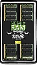 NEMIX RAM 64GB (2X32GB) DDR5 6400MHZ PC5-51200 CL52 2Rx4 1.1V 288-PIN ECC RDIMM Registered Server Memory KIT Compatible with Dell PowerEdge R6715 Rack Server