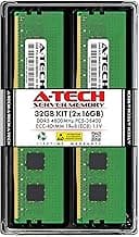 A-Tech 32GB Kit (2x16GB) DDR5 4800MHz PC5-38400 ECC RDIMM 1Rx8 (EC8 10x4) Single Rank 1.1V ECC Registered DIMM 288-Pin Server RAM Memory Upgrade Modules (A-Tech Enterprise Series)