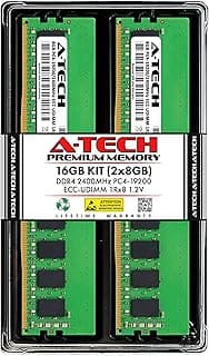 A-Tech Server 16GB Kit (2x8GB) DDR4 2400MHz PC4-19200 ECC UDIMM 1Rx8 Single Rank 1.2V ECC Unbuffered DIMM 288-Pin Server & Workstation RAM Memory Upgrade Modules (A-Tech Enterprise Series)